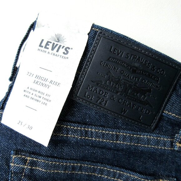 NWT Levi's Made & Crafted 721 High Rise Skinny in Rinse Selvedge Stretch Jean 25 - Picture 6 of 10